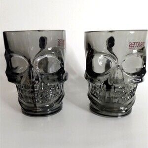 Berk Pirates Voyage Dinner & Show - Set of 2 Halloween Plastic Grey Skull Mugs